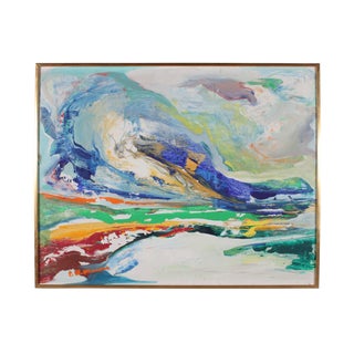 Abstract V Signed Acrylic Painting For Sale