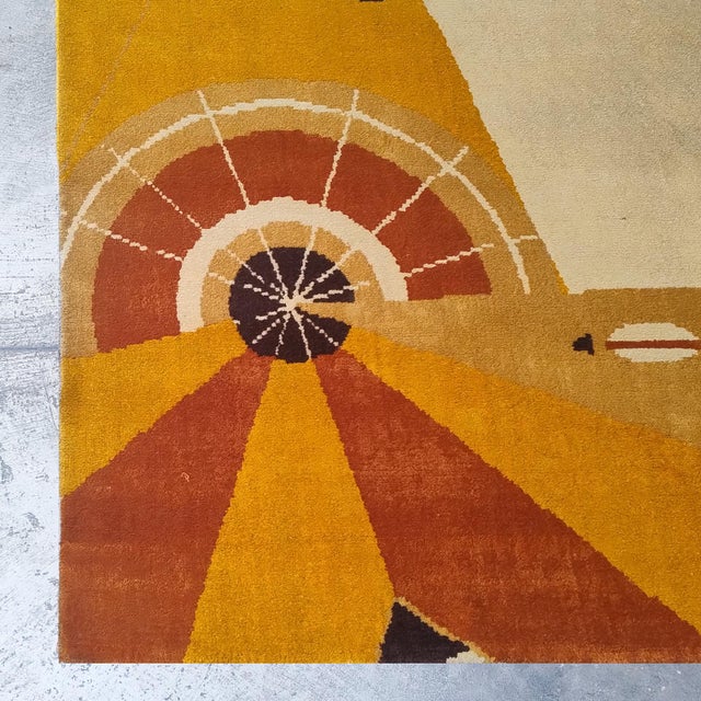 Textile Constructivist Mechanical Futuristic Rug, France, 1950s For Sale - Image 7 of 12