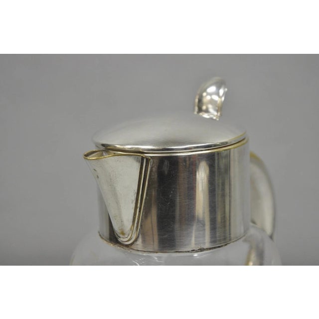 Antique Victorian German Silver Plated Cut Crystal Glass Lemonade Water Pitcher For Sale In Philadelphia - Image 6 of 12
