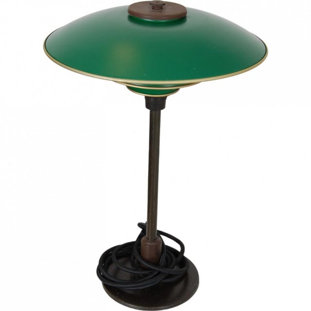 1940s Ph3/2 with Green Shades and Browned Brass by Poul Henningsen, 1940s For Sale - Image 5 of 18