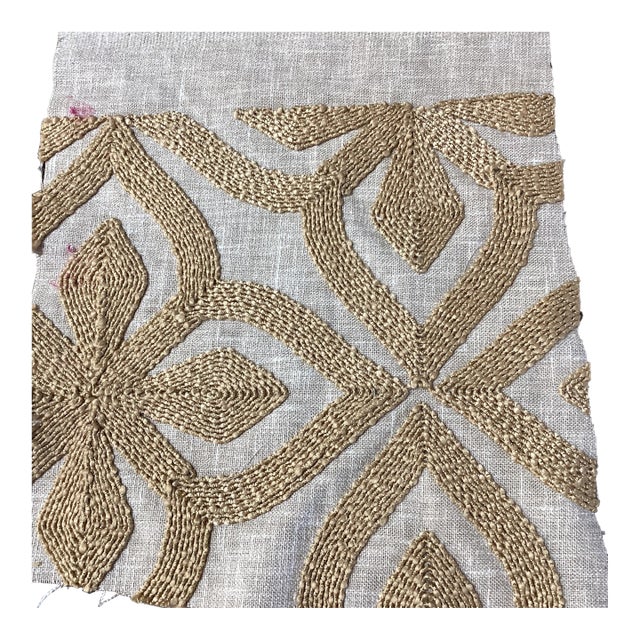 Sample of Fabric Used in the Cowtan & Tout Golden 20” Pillow For Sale