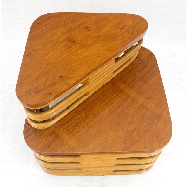 Paul Frankl Side Table Rattan Bamboo Mid Century Modern c1960s MINT For Sale - Image 6 of 13