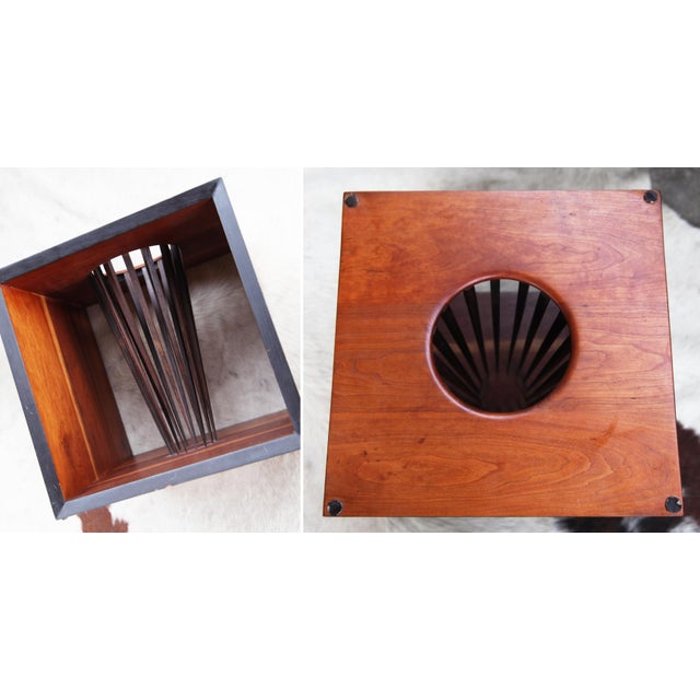 1980s Danish Modern Gentry 86 Peter Hvidt Style Teak Cube Base Glass Table For Sale - Image 13 of 16