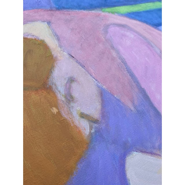 Textile Original Mid 20th Century Figurative Oil Painting by Florence Zlowe (1902-1992) For Sale - Image 7 of 12
