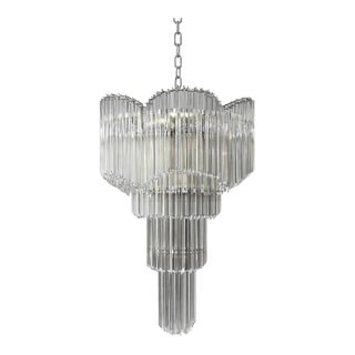 Mid-Century Modern “Décò-Inspired Murano Glass Sputnik Chandelier – Italian ‘Quadriedro Spyral’ Design” For Sale