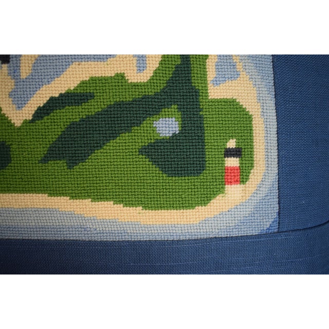 Hand Needlepoint Nantucket Island Pillow For Sale In New York - Image 6 of 7