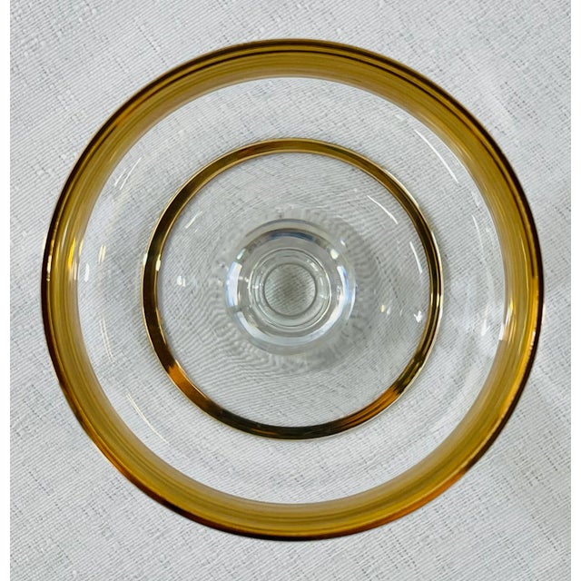 Gold/Crystal Wine Glasses and Dessert Glass Bowls, Set of 12 For Sale In New York - Image 6 of 13