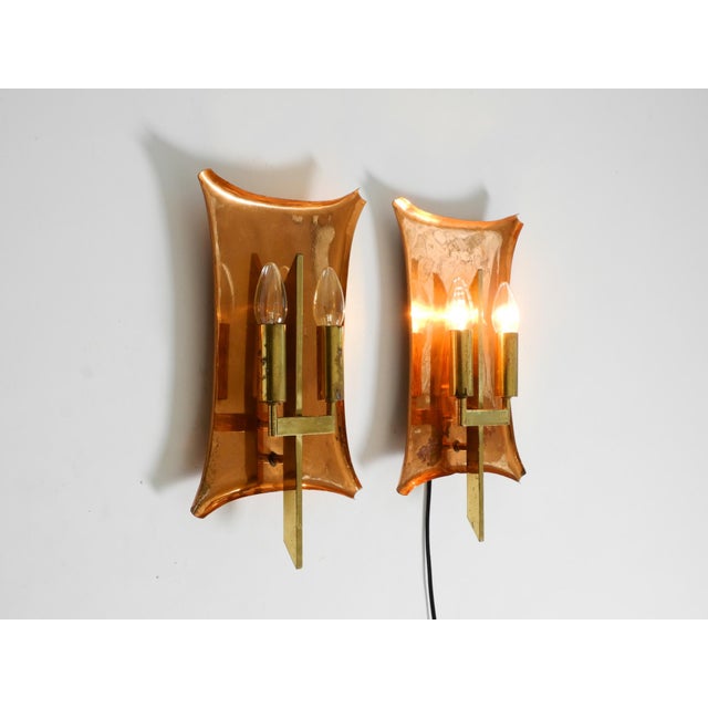 Large Mid-Century Church Wall Lamps in Copper and Brass, 1950s, Set of 2 For Sale - Image 6 of 18