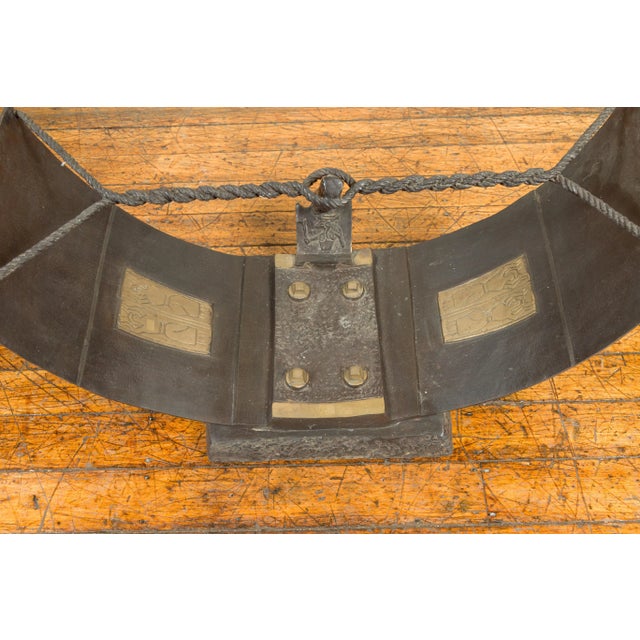 Transparent Egyptian Inspired Barge Style Bronze Coffee Table Base with Amun-Re Motif For Sale - Image 8 of 11