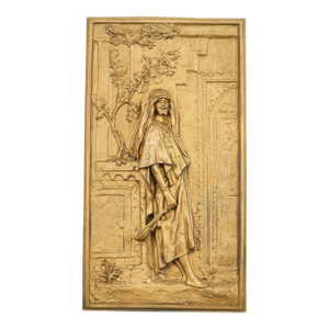 Mid 20th Century Middle Eastern Musician Cast Metal Relief