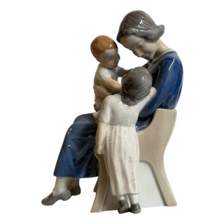 Ceramic Figurine of Mother and Her Children from Royal Copenhagen, 20th Century For Sale