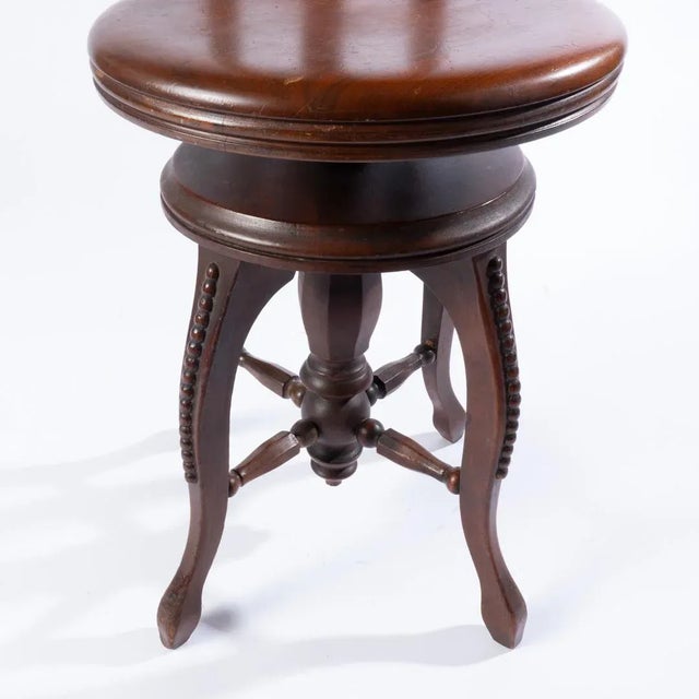Early 20th Century High Back Walnut Piano Stool For Sale - Image 9 of 11