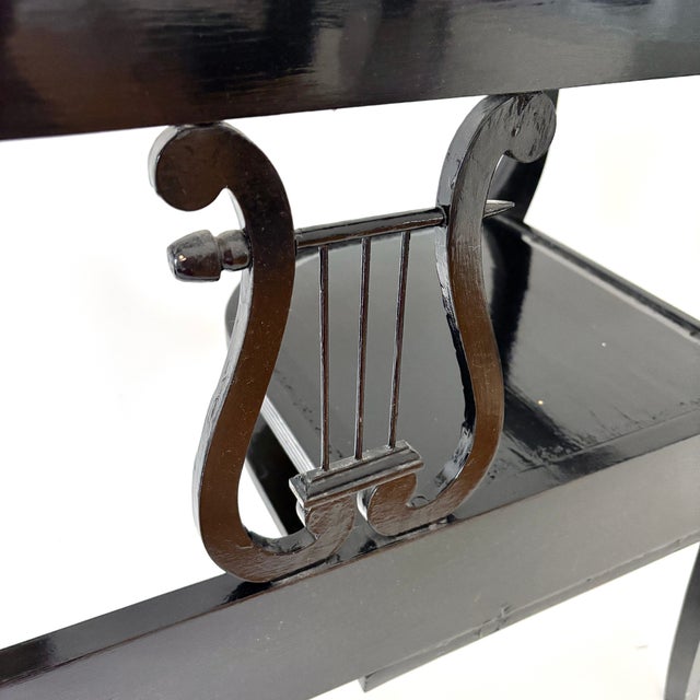 Black Chic Duncan Phyfe Telephone Table Circa 1930s For Sale - Image 8 of 12