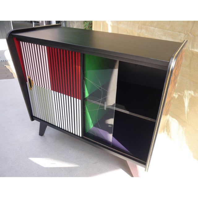 Vintage Chest of Drawers with Sliding Doors, 1950s For Sale - Image 4 of 9