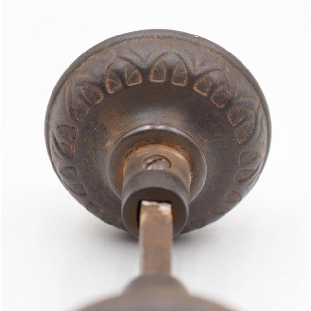 Pair of Victorian 1870s Norwalk Black Cast Iron Door Knobs For Sale - Image 6 of 6