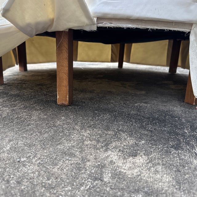 Late 20th Century Damask Ottoman For Sale - Image 4 of 6