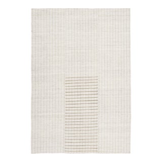 Vintage Kilim Wool Rug With Stripes in Cream & Brown by Rug & Kilim, 1950-1959 For Sale