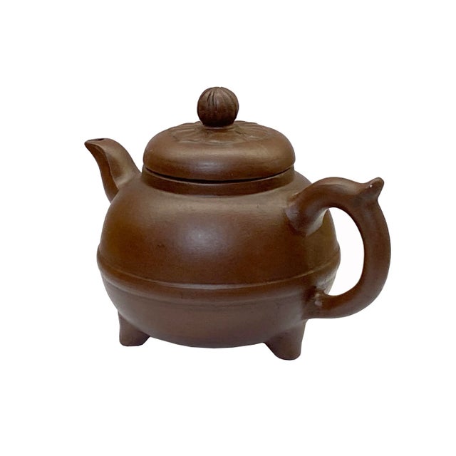 Chinese Chinese Handmade Yixing Zisha Clay Teapot With Artistic Accent For Sale - Image 3 of 5