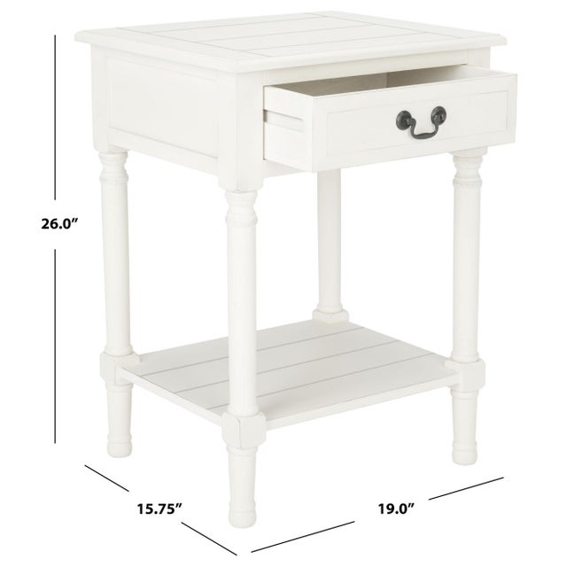 Traditional Whitney 1 Drawer Accent Table in White For Sale - Image 3 of 9
