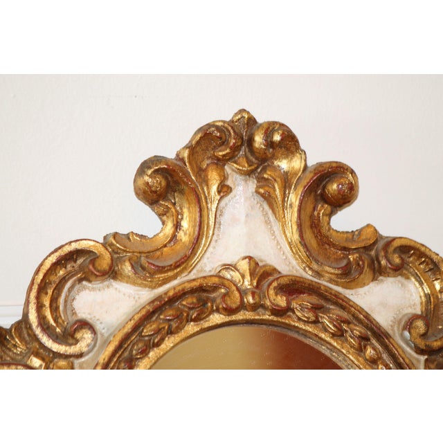 Rococo Authentic Vintage Italian Florentine Gilt Mirror For Sale - Image 3 of 9