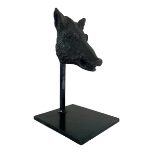 Iron Boar's Head on Custom Steel Stand