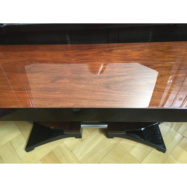 1920s Art Deco Console in Walnut and Aluminum, 1920s For Sale - Image 5 of 11