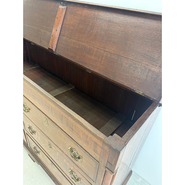 Wood George III Mahogany Inlaid Oak Double Chest of Drawers, English 1780-1800 For Sale - Image 7 of 10
