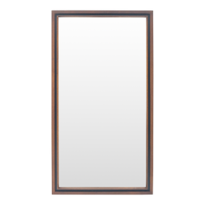 Very Fine Solid Walnut Aluminum Frame Cut Corner Rectangle Shape Beveled Mirror