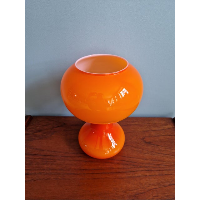 1960s Space Age Table Lamp in Orange Glass, Belgium, 1960s For Sale - Image 5 of 13