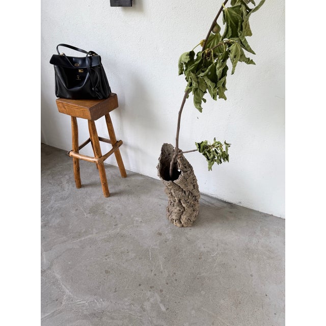 Brutalist Vintage Cork Bark Vase, 1970s For Sale - Image 3 of 18
