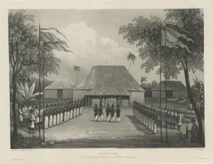 After L. de Sainson, Illustration of Commander Laplace Received by a Cochinchinese Mandarin, 1830, Print