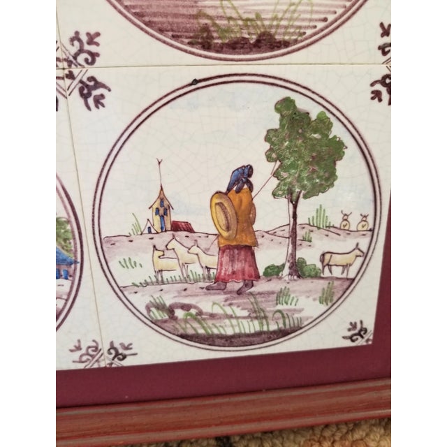 Traditional 1960s Framed Set of Four Delft Tiles For Sale - Image 3 of 8