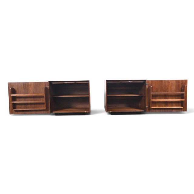 Wood Mid 20th Century Pair of John Kapel Nightstands in Walnut, Attributed For Sale - Image 7 of 8