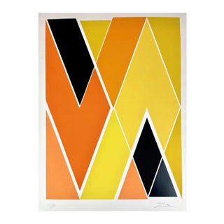 1960s Larry Zox 'Untitled' Abstract Geometric Screenprint For Sale