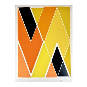 1960s Larry Zox 'Untitled' Abstract Geometric Screenprint