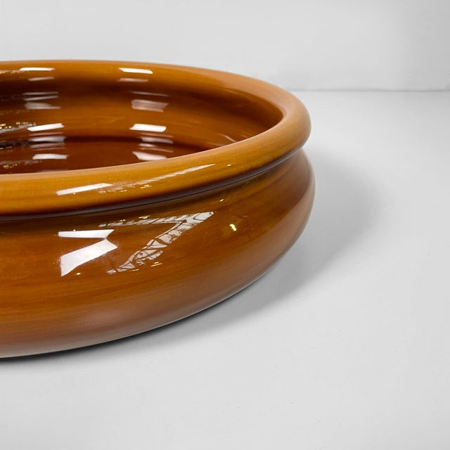Mid-Century Modern Italian Brown Ceramic Tableware by F. Bettonica for Gabbianelli, 1970s, Set of 14 For Sale - Image 13 of 18