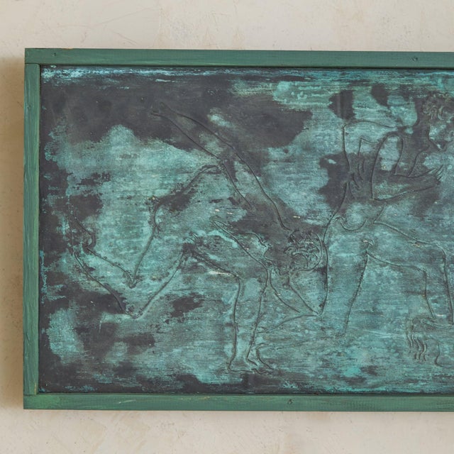 Modern French Verdigris Bas-Relief Panel, 1970s For Sale - Image 3 of 11