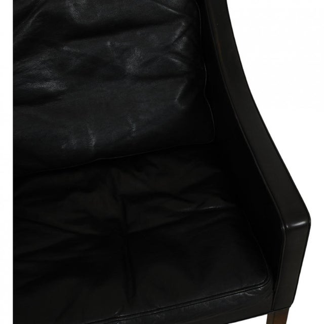 2207 Black Leather Armchair from Børge Mogensen, 1980s For Sale - Image 6 of 18