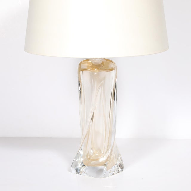 Modernist 24kt Gold Fleck Murano Glass Table Lamps Signed Vittorio Rigattieri For Sale - Image 4 of 14