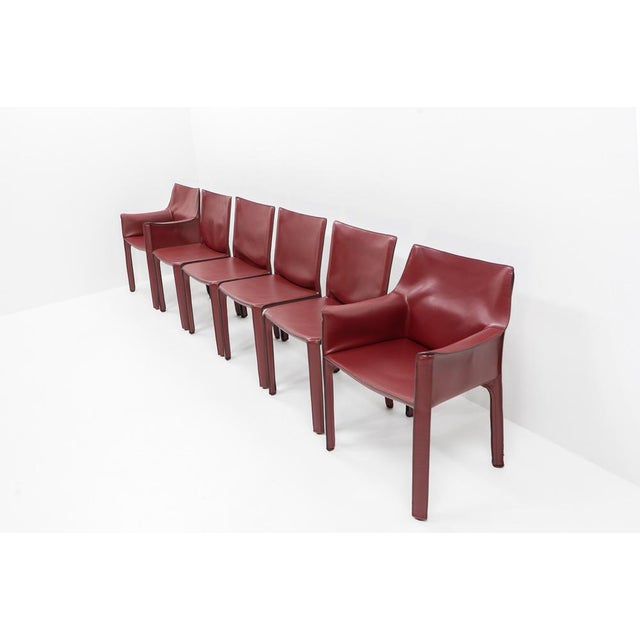 Cab Chairs by Mario Bellini for Cassina, 1990s, Set of 6 For Sale - Image 6 of 18