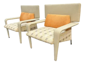 II Loft Italian Mind Lounge Armchairs, Pair