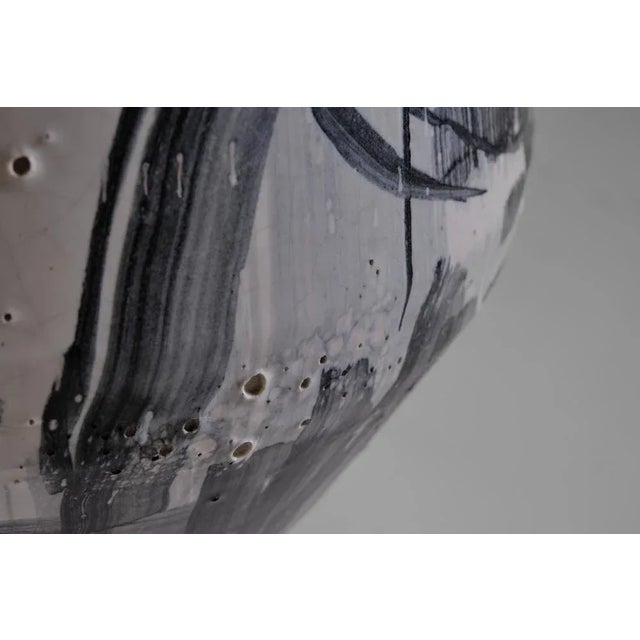 Black Large Ceramic Flower Pot by Victor Cerrato, Italy, 1960s For Sale - Image 8 of 12