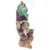 Vintage Majolica-style eggplant sculpture with detailed relief of foliage and an insect. No maker's mark.