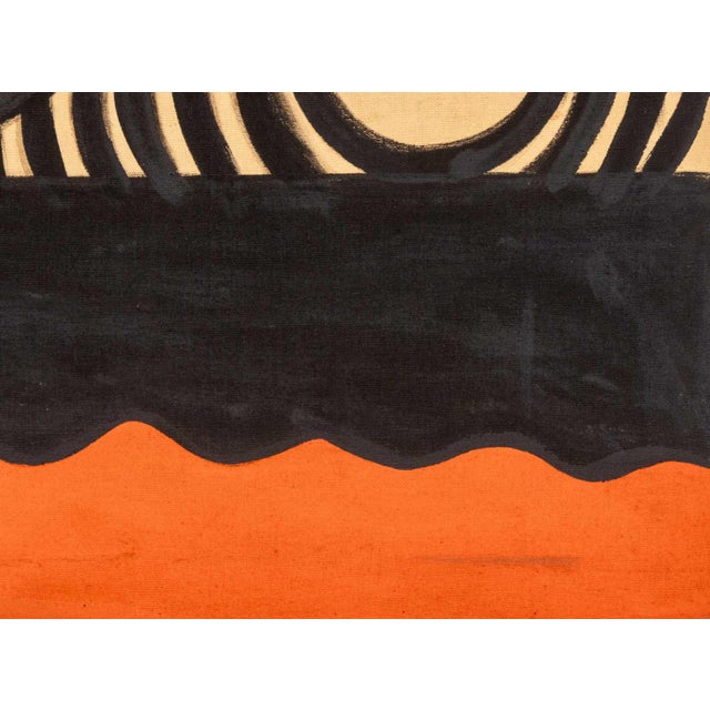 Textile Walter Gaudnek Abstraction Oil on Canvases, 1970 For Sale - Image 7 of 14