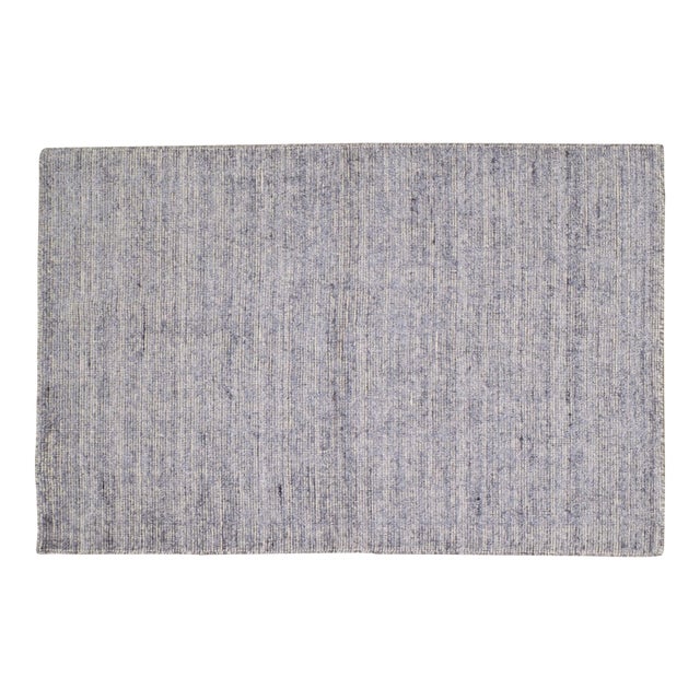 Modern Indian Handloom Wool/Bamboo Rug, 10'x14' For Sale