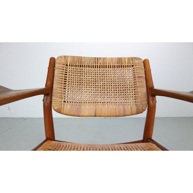 Teak/Rattan Chair Model 51 by Arne Vodder for Sibast Furniture, Denmark, 1950s For Sale - Image 10 of 18