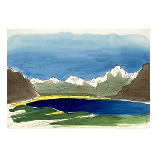 Heinz Schmidt-Berg, View from Ascona to Locarno, 1962, Gouache For Sale