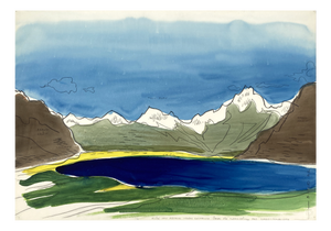 Heinz Schmidt-Berg, View from Ascona to Locarno, 1962, Gouache