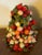 Textile Table Top Christmas Tree Made of Millinery Fruit Circa 1940's For Sale - Image 7 of 10