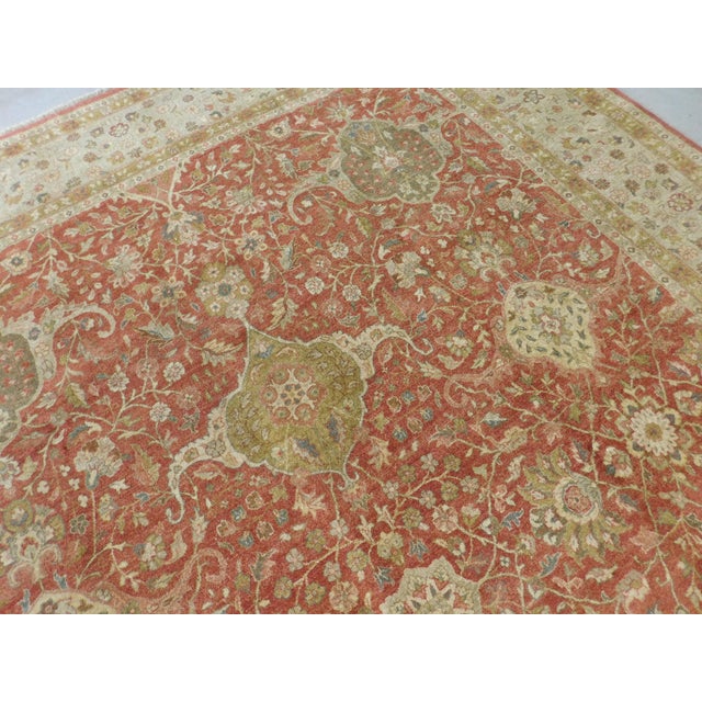 2000 - 2009 Vintage Hand Knotted Super Fine Indian Rug. 8'x 10' For Sale - Image 5 of 18